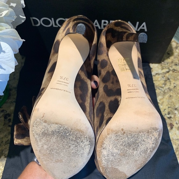 Dolce & Gabbana Peep Toe Leopard print heels 37.5 - Picture 3 of 4
